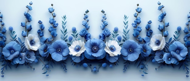 Vibrant Blue Floral Wallpaper