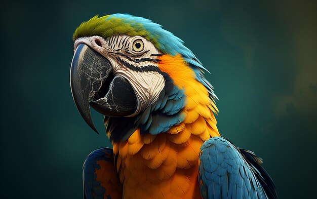 Vibrant Blueandyellow Macaw Image on White