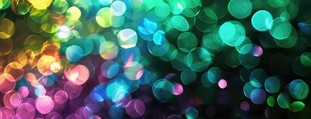 Vibrant Bokeh Lights on Dark Background