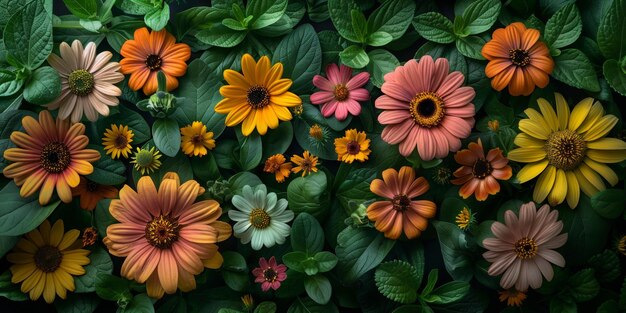 Vibrant Bouquet of Colorful Wildflowers