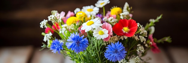 Photo vibrant bouquet of wildflowers