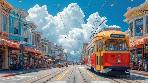 vibrant and bustling fishermans wharf in San Francisco