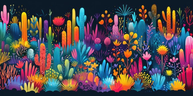 Vibrant Cacti Symphony