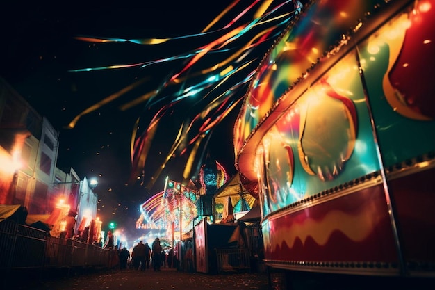 Vibrant Carnival Lights at Night Simple beautiful background wallpaper