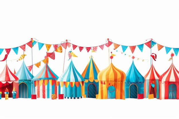 Vibrant Carnival Tents and Booths Galore