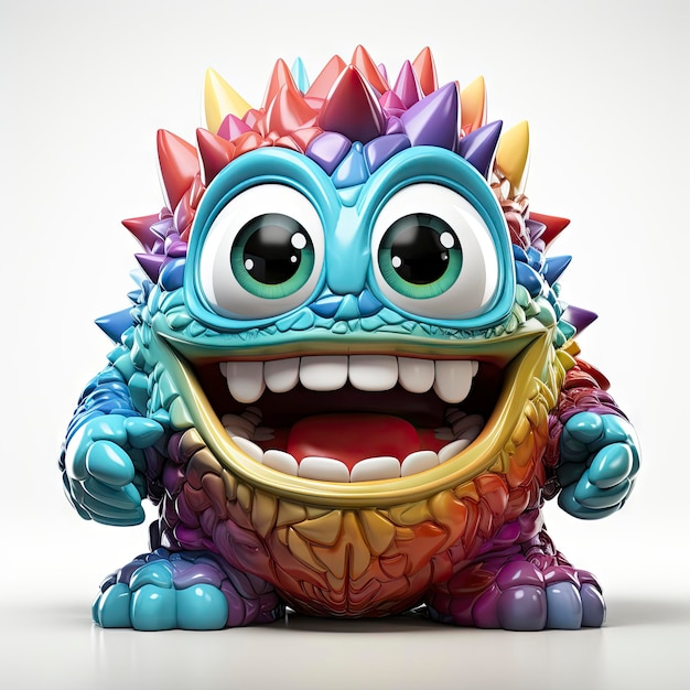 Vibrant Cartoon Creature Smiling Widely