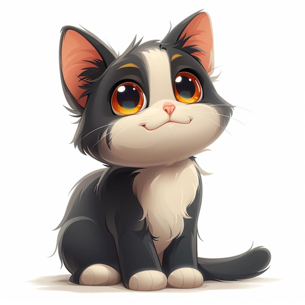 Photo a vibrant cartoon illustration of a charming cat character