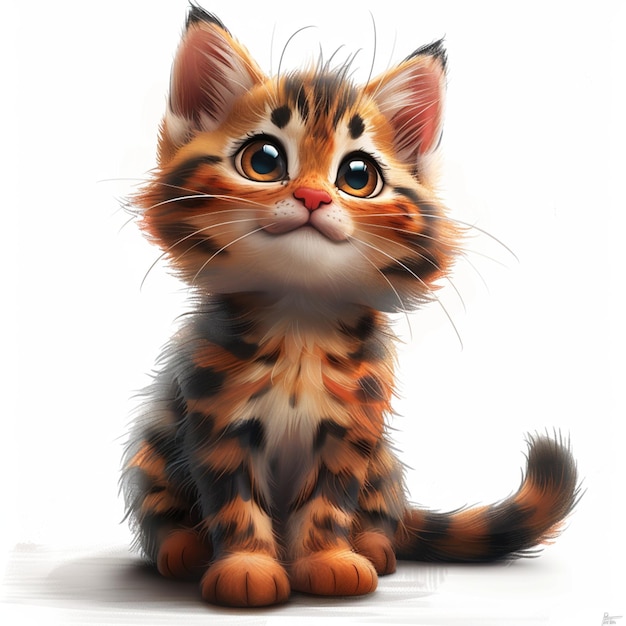 Photo a vibrant cartoon illustration of a charming cat character