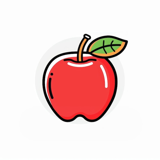 Photo vibrant cartoon red apple illustration