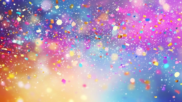 Vibrant Celebration Background Filled with Colorful Confetti for Festive Events and Parties