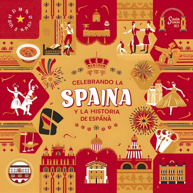 Photo vibrant celebration of spains national holiday honoring unity culture and tradition