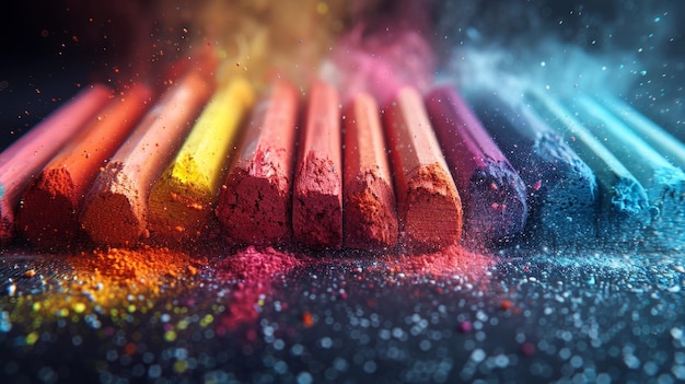 Vibrant Chalk Pastels Explosion Generative AI