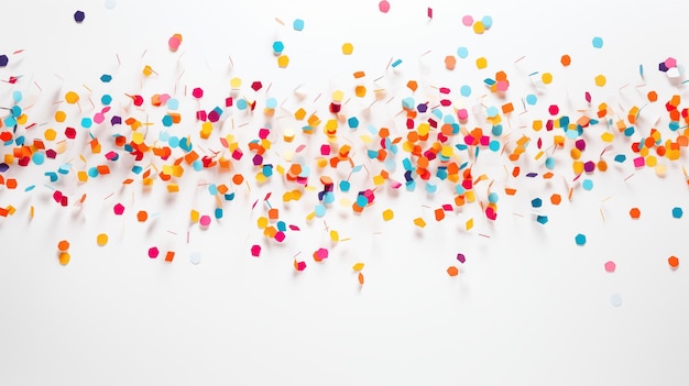 Photo a vibrant and cheerful background featuring scattered colorful confetti