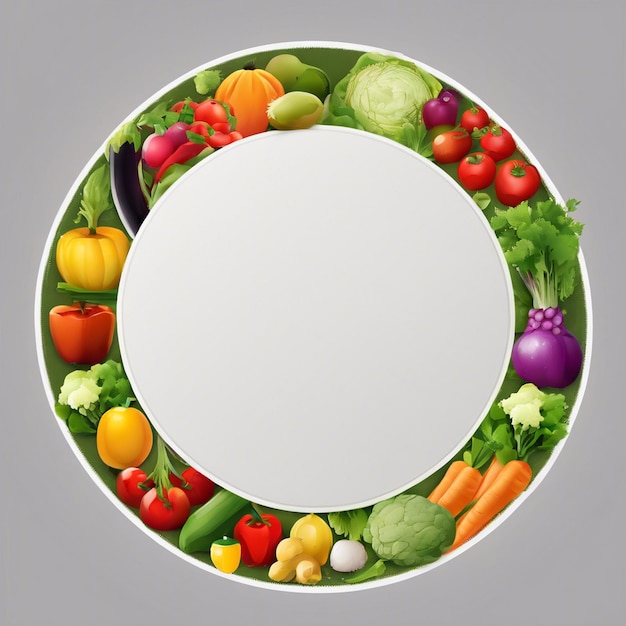 Photo vibrant circle of fresh vegetables