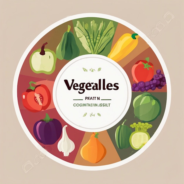 Photo vibrant circle of fresh vegetables