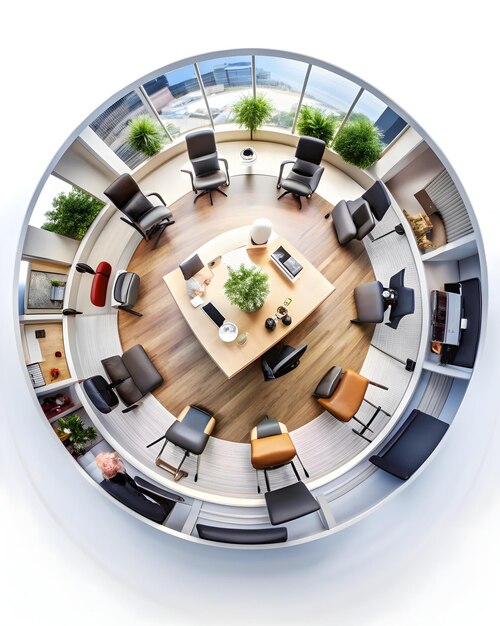 Photo vibrant circles symbolize teamwork and connectivity in a modern digital workspace