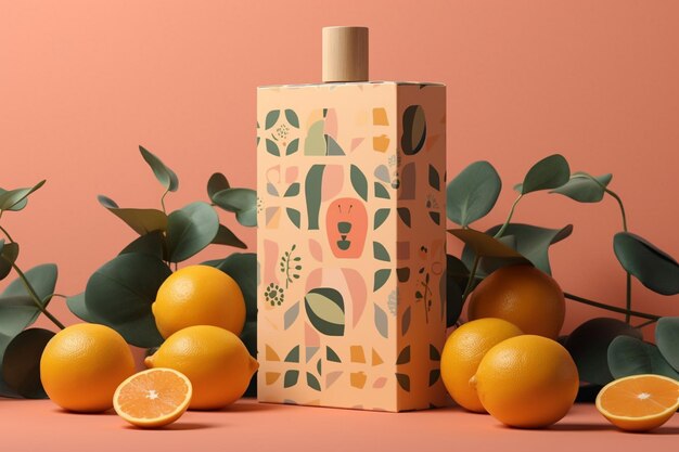 Vibrant Citrus Design for Cosmetic Packaging Mockup