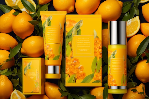 Vibrant Citrus Design for Cosmetic Packaging Mockup