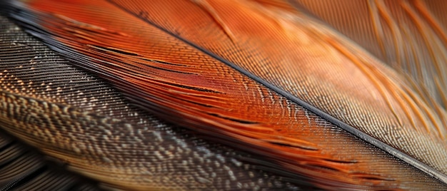 Photo vibrant closeup of colorful bird feathers