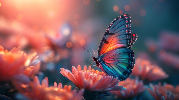 Vibrant CloseUp of a Monarch Butterfly on Orange Flowers