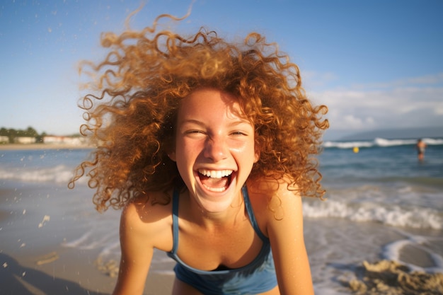 Vibrant closeup portrait captivating smile filling the entire screen with joyful energy