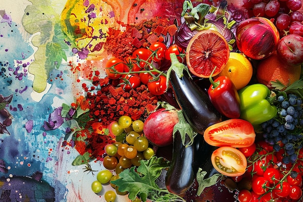 Photo vibrant collage of delicious culinary creations