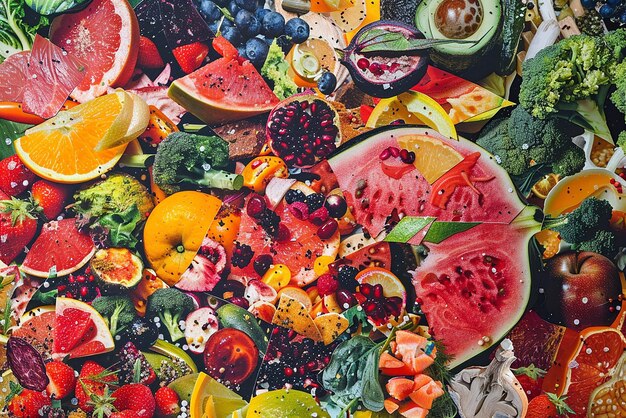 Photo vibrant collage of delicious culinary creations