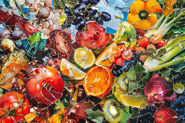 Photo vibrant collage of delicious culinary creations