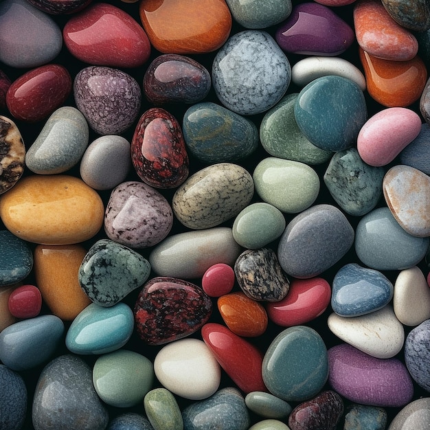 Vibrant Collection Colorful Stones and Decorative Pebbles for Various Uses