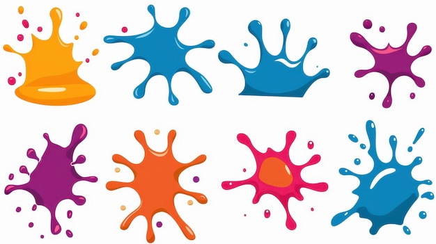 Vibrant collection of isolated blots and splashes in vector format