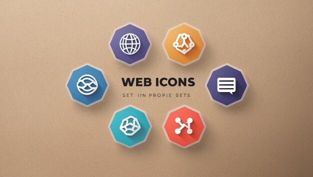 Photo a vibrant collection of modern icons for digital design and branding