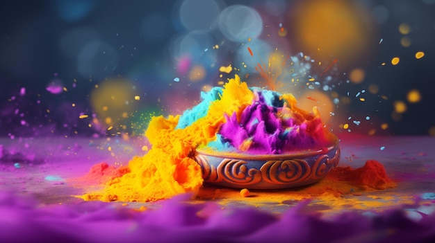 Vibrant Color Explosion Representing Holi the Indian Festival of Colors