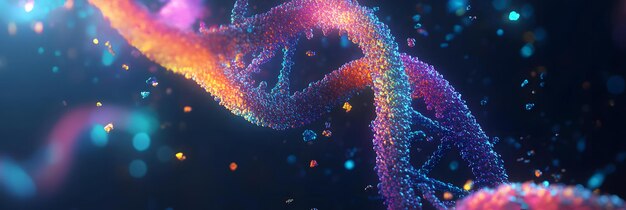 Photo vibrant colored dna helix