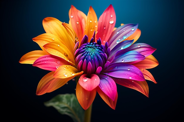 Photo vibrant colored flower captured