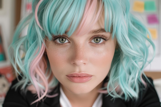 Vibrant colored hair portrait