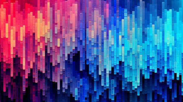 Photo vibrant colorful abstract digital art with pixel gradient patterns