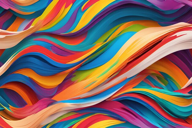 Photo vibrant colorful abstract waves painting artwork