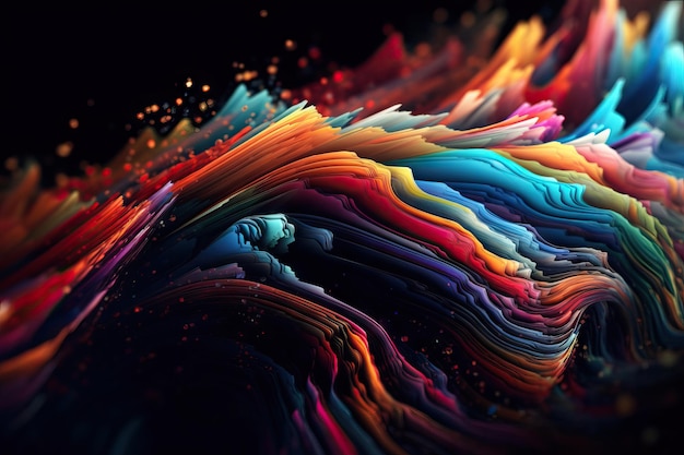 Vibrant colorful background multi coloured motion paint concept background with copy space