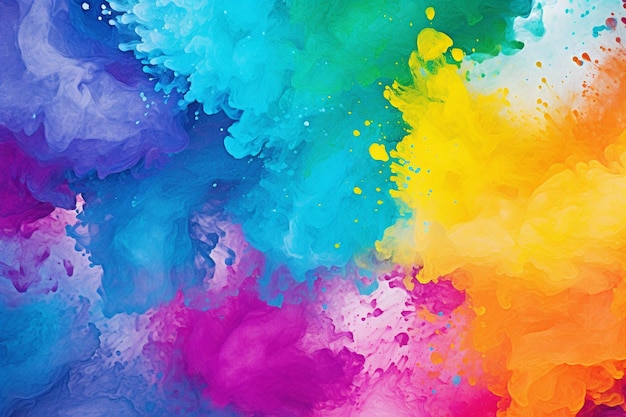 Vibrant colorful hand painted background