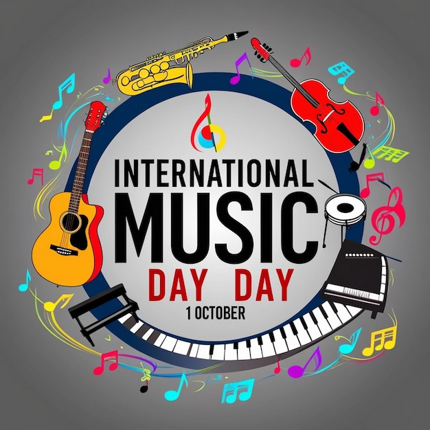 Vibrant and Colorful Illustration Honoring International Music Day