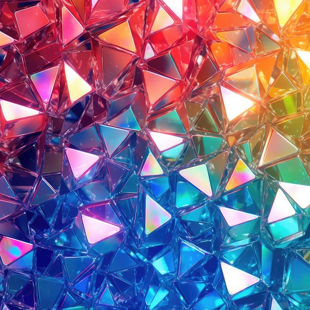 A vibrant and colorful pattern created by the refraction of light through a crystal prism