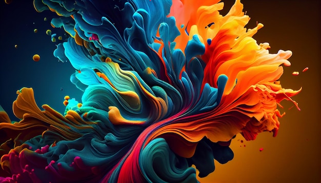 Vibrant colors and abstract shapes in motion generated by AI