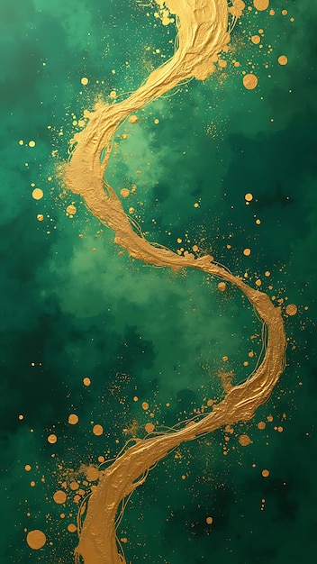 Vibrant colors abstract wallpaper design green and gold