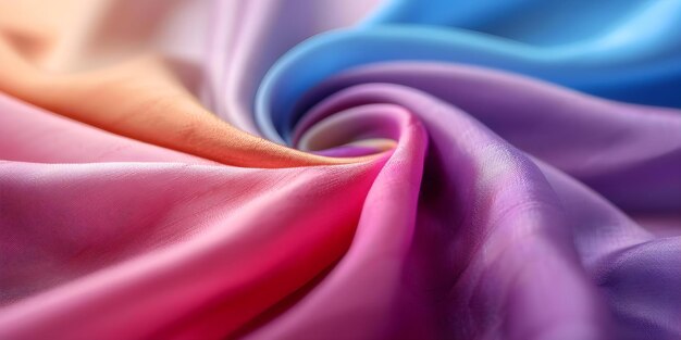 Photo vibrant colors of fabric swatch with subtle blurred effect concept fabric swatch styling vibrant colors subtle blurred effect