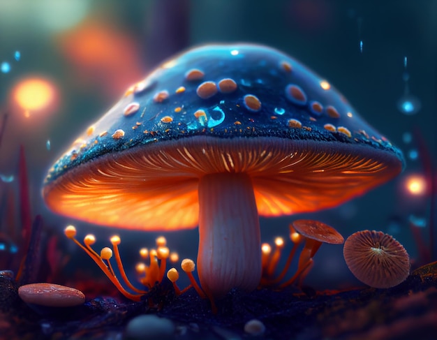 The Vibrant Colors of the Glowing Mushroom Forest