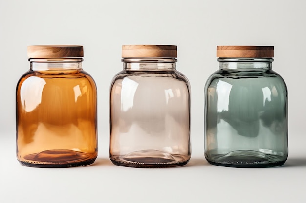 Vibrant Colors of Jars Isolated on White Background Generative Ai