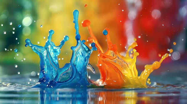 Vibrant Colors in Liquid Splash HighSpeed Photography