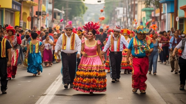 Vibrant colors lively music and exuberant smiles fill the streets of Santa Rosa de Lima during the