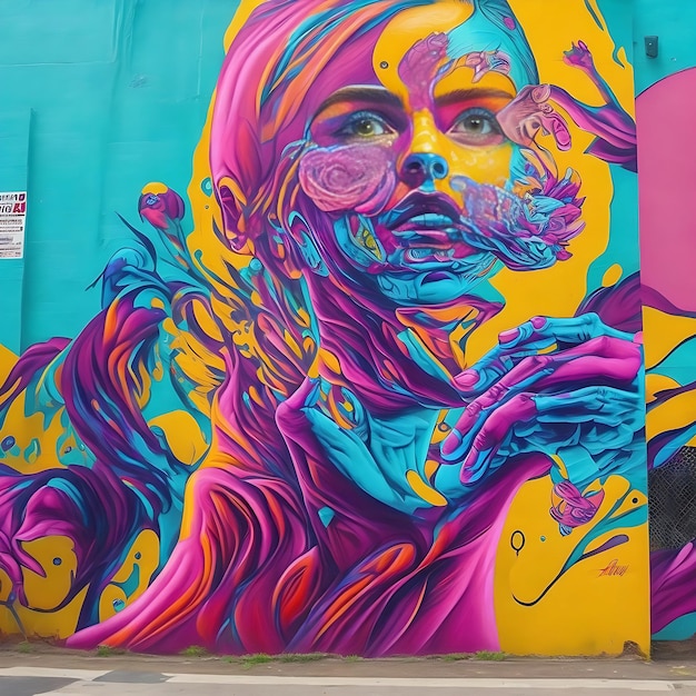 vibrant colors of street art to the city Ai Generated