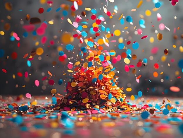 Photo vibrant confetti explosion for celebratory festive event